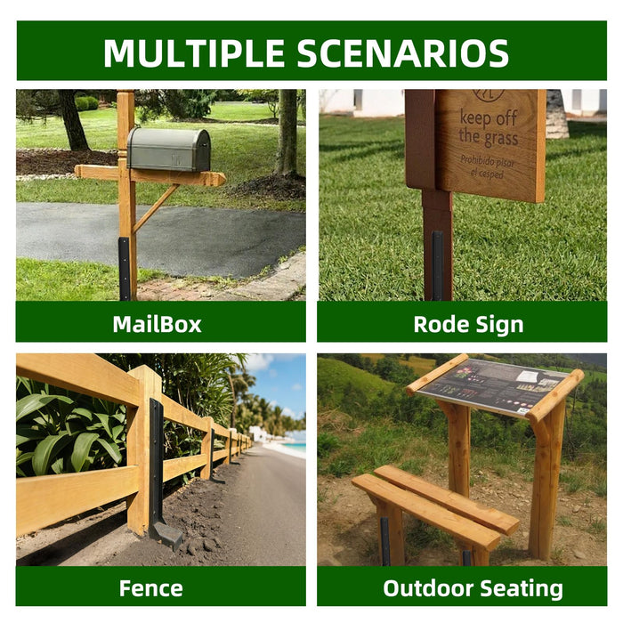 5PCS Fence Post Repair Kit, Heavy Duty Fence Posts Repair Stakes for Fix Wooden Broken Posts, Repair Tilted
