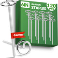 6 Inch Landscape Staples, Weed Barrier Fabric Stakes, Garden Pins (120pcs)