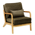 Accent Chair with Solid Wood Frame, Green