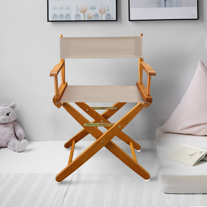 American Trails Extra-Wide Premium 18" Director's Chair Mission Oak Frame with Natural Canvas