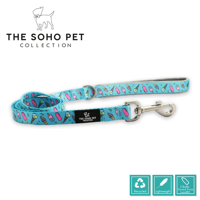 Ancol | Soho Collection | Nylon Dog Lead | Blue Ice Cream Pattern