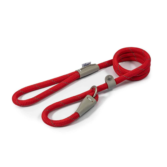 Ancol Viva | Dog Slip Lead | Reflective Nylon Rope - Red