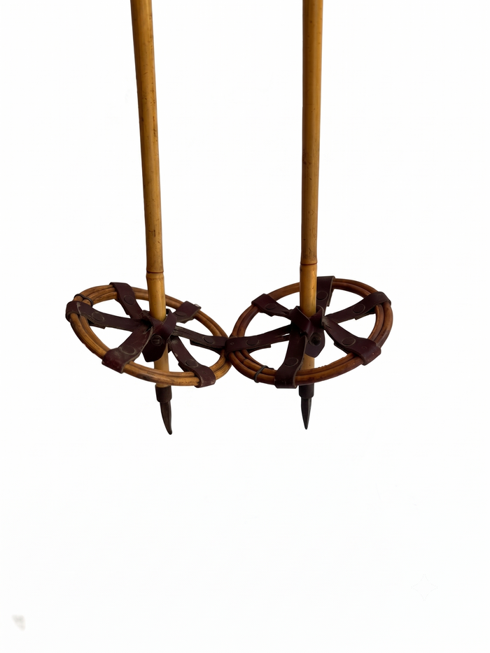 Antique Bamboo Children Ski Poles