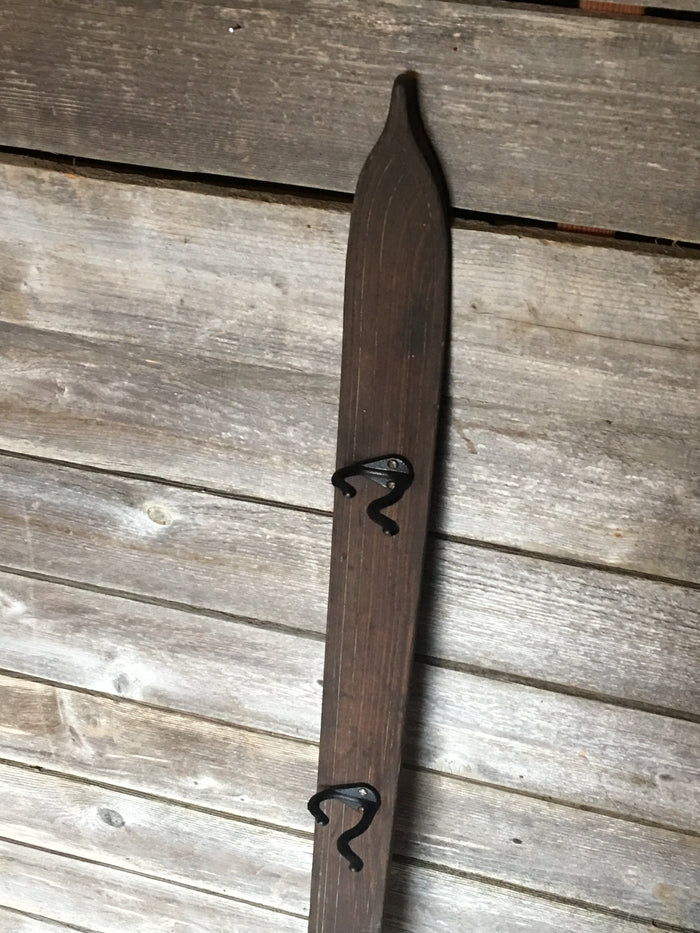 Antique Pointed Tip Childs Ski - 4 Coat Hooks
