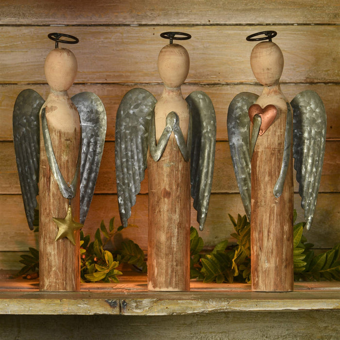 AREOhome HomArt 5708-0 Angel with Star, Small, Wood and Metal