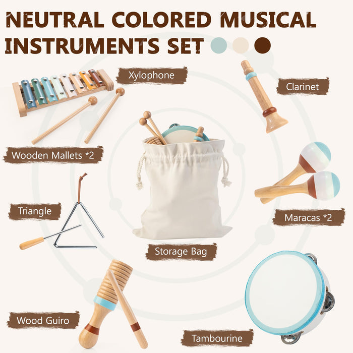 Baby Musical Instruments Montessori Wooden Music Toys for Toddlers 3+