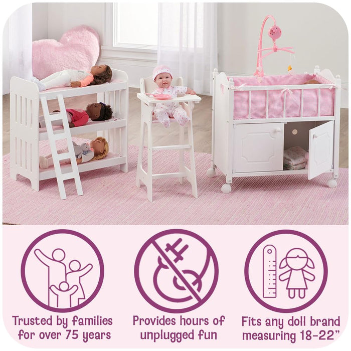 Badger Basket 13-Piece Bedroom Furniture Set for 18 Inch Dolls – Includes Bed, Armoire, Nightstand & Accessories