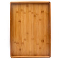 Bamber Large Bamboo Serving Tray Decorative Coffee Tea Platter 18 x 13 x 1.2 Inches