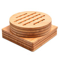 Bamboo Trivet,Hot Pads Trivet Natural Mat Set for Hot Dishes/Bowl/Teapot/Hot Pot Holders 4 Square 4 Roundness