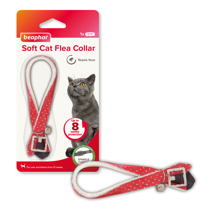 Beaphar Cat Flea Collar, Adjustable Sparkle Safety Collar, Natural Plant Extracts, 30cm