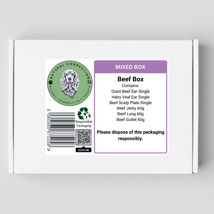 Beef Variety Box Mixed Air Dried Meaty Chewy & Snack Dog Treats Pack by Natural Connection