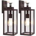 BesLowe Outdoor Wall Lights, Motion Sensor, 16in, Metal, Brown, Dusk to Dawn, 2-Pack, Model A927M