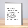 Big Thanks, Small Card Letterpress