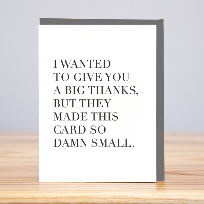 Big Thanks, Small Card Letterpress