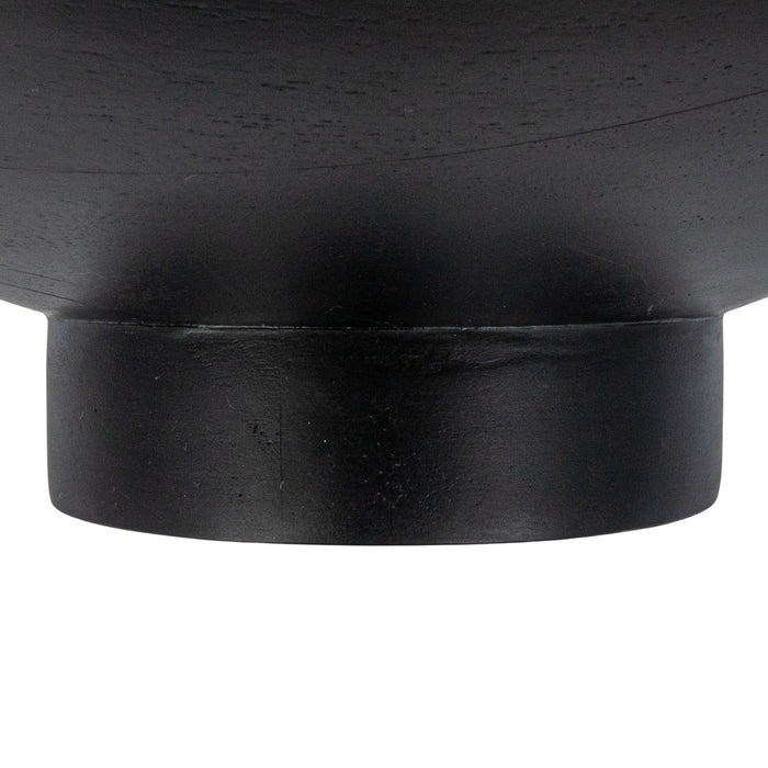 Bloomingville Round Acacia Wood Pedestal with Metal Base, Natural and Black