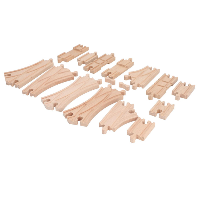BROLEO Wooden Track Set, Educational Skill Development Wooden Track Expansion Pack Assembly Kit for Toddlers