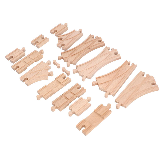 BROLEO Wooden Track Set, Educational Skill Development Wooden Track Expansion Pack Assembly Kit for Toddlers