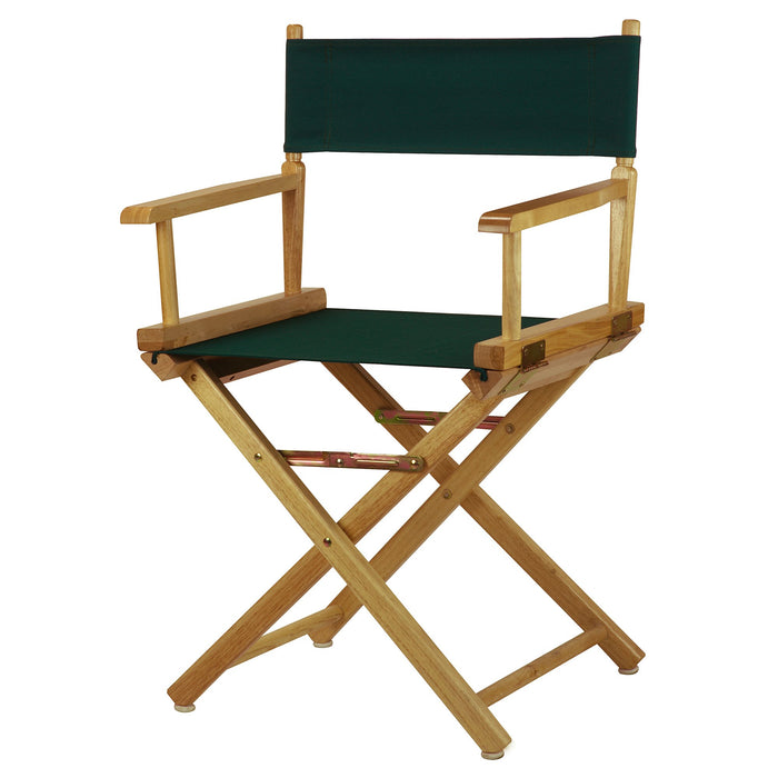 Casual Home 18" Director's Chair Natural Frame with Hunter Green Canvas