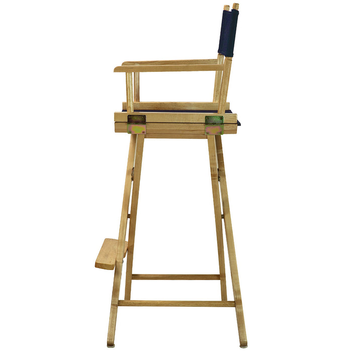 Casual Home Director's Chair ,Natural Frame/Navy Canvas,30" - Bar Height