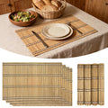 ChiUGua Bamboo Placemats, Heat-Resistant Table Mats, Set of 4, Brown