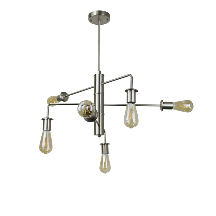 Chloe Lighting 6 Light Large Pendant Brushed Nickel Metal 23in Wide Model CH6S805BN23-DP6