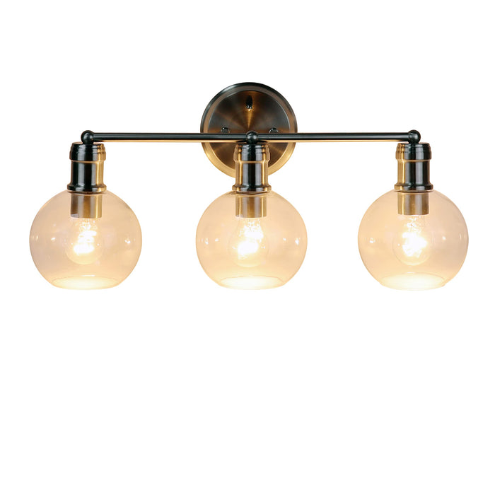 Chloe Lighting OXA 3 Light Vanity Bath Light 22in Wide Brushed Nickel Glass CH6S001BN22-BL3
