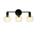 Chloe Lighting OXA 3 Light Vanity Bath Light, Matt Black, Glass, 22in Wide, Model CH6S001BK22-BL3