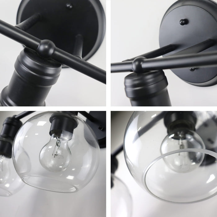 Chloe Lighting OXA 3 Light Vanity Bath Light, Matt Black, Glass, 22in Wide, Model CH6S001BK22-BL3