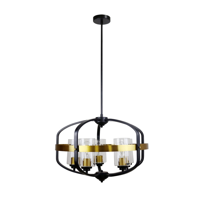 Chloe Lighting Pendant Light, 5 Light, Metal, Two Toned, 24in Wide, Model CH6R802TT24-UP5