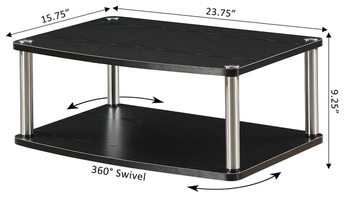 Convenience Concepts Designs2Go 26 inch Double Tier Swivel Riser, Black