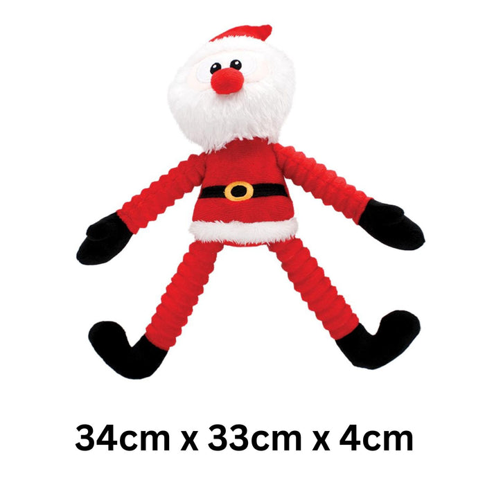 Cordy Crew Santa Dog Toy - Soft Plush Christmas Squeaker Toy | Holly & Robin Festive Gift for Dogs