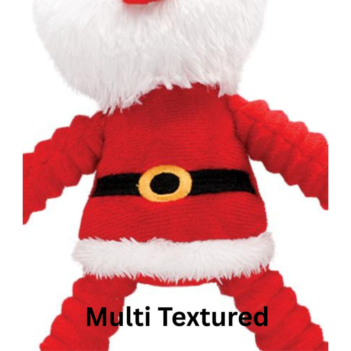 Cordy Crew Santa Dog Toy - Soft Plush Christmas Squeaker Toy | Holly & Robin Festive Gift for Dogs