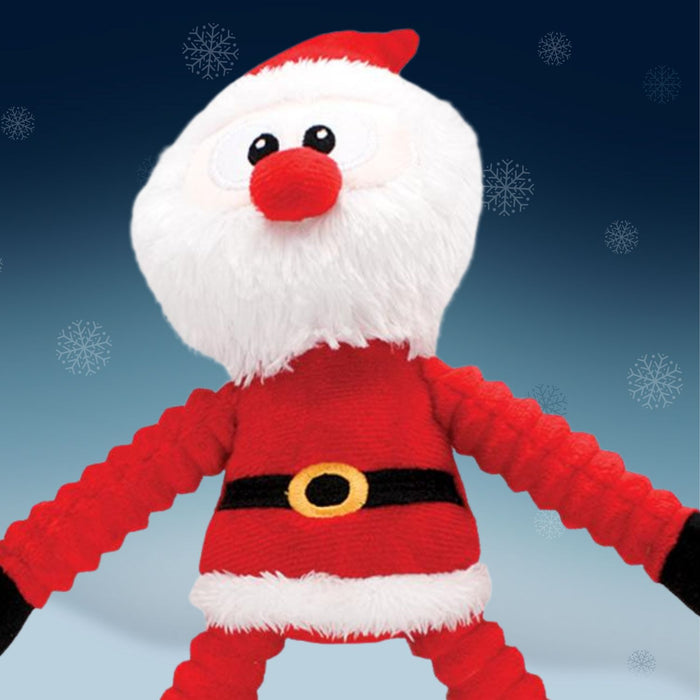 Cordy Crew Santa Dog Toy - Soft Plush Christmas Squeaker Toy | Holly & Robin Festive Gift for Dogs