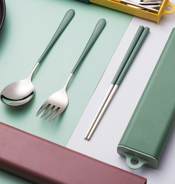 Custom Logo   304 stainless steel pull-out cutlery set | Premium Corporate Gifts and Custom Gifts