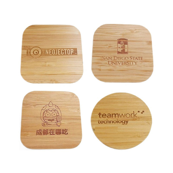 Custom Logo Bamboo Wireless Charging Pad | Premium Corporate Gifts and Custom Gifts