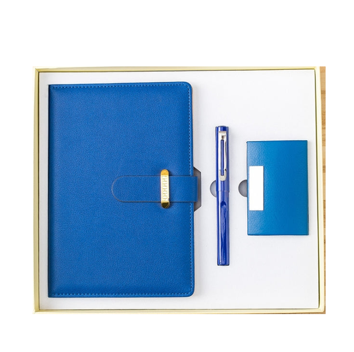 Custom Logo Business Notebook & Business Card Holder 3-Piece Set Gift Box | Premium Corporate Gifts and Custom Gifts