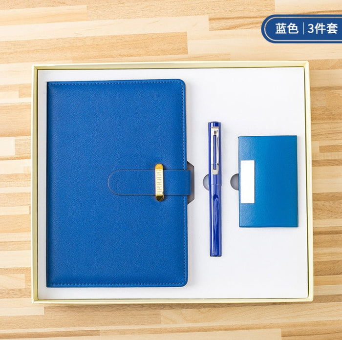 Custom Logo Business Notebook & Business Card Holder 3-Piece Set Gift Box | Premium Corporate Gifts and Custom Gifts