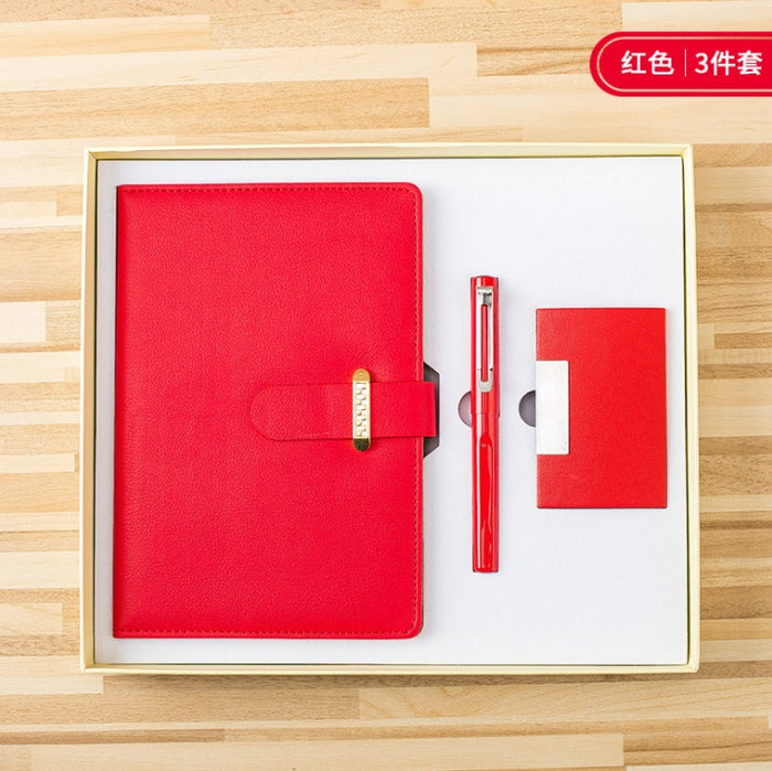 Custom Logo Business Notebook & Business Card Holder 3-Piece Set Gift Box | Premium Corporate Gifts and Custom Gifts