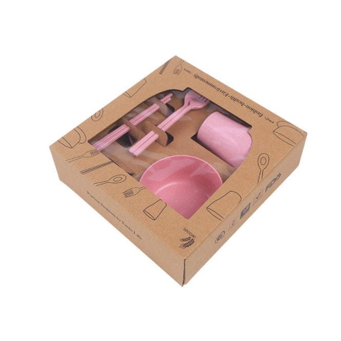 Custom Logo Eco-friendly Wheat Straw Six-Piece Set | Premium Corporate Gifts and Custom Gifts