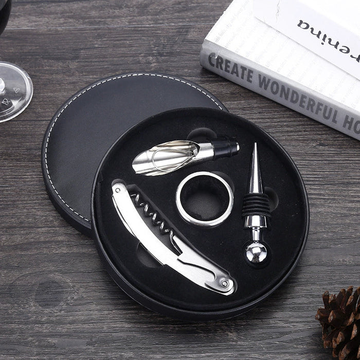 Custom Logo Red Wine Corkscrew Round Box Set | Premium Corporate Gifts and Custom Gifts