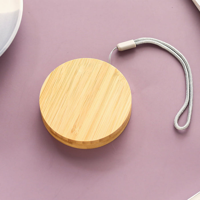 Custom Logo Round Bamboo Wood Wheat Environmental Protection Charging Cable Set | Premium Corporate Gifts and Custom Gifts