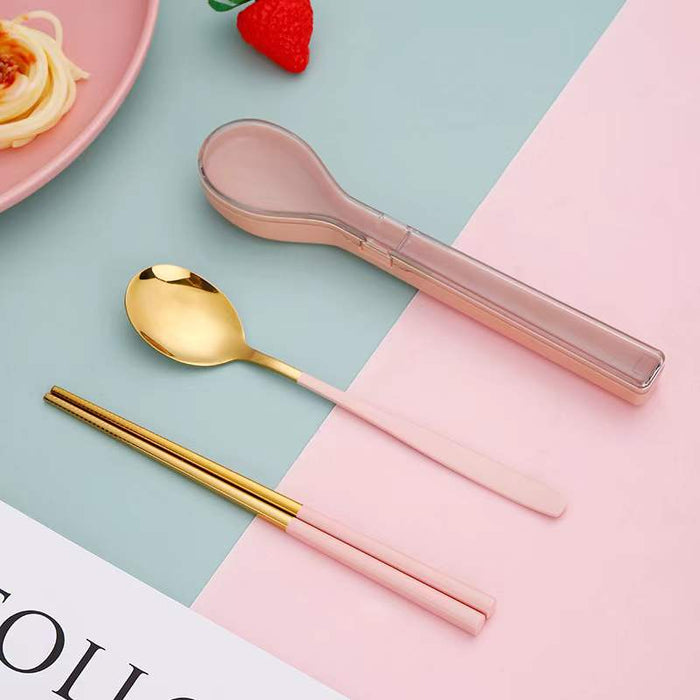 Custom Logo Stainless steel spoon and chopsticks two-piece set | Premium Corporate Gifts and Custom Gifts
