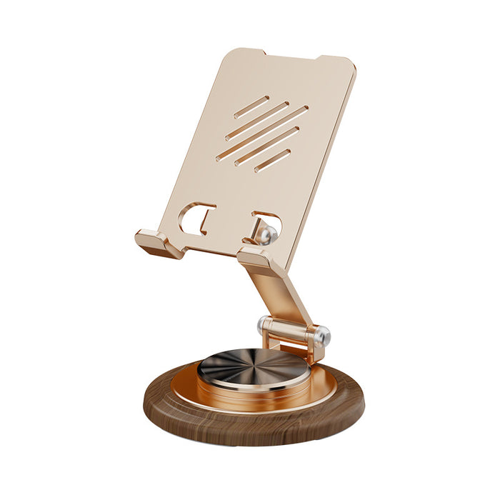 Custom Logo Wood Grain Metal Rotating Phone Stand | Premium Corporate Gifts and Custom Gifts