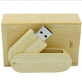 Custom Logo Wood Grain Rotating Flash Drive | Premium Corporate Gifts and Custom Gifts