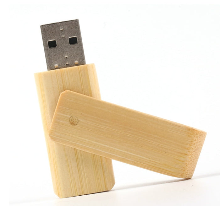 Custom Logo Wood Grain Rotating Flash Drive | Premium Corporate Gifts and Custom Gifts