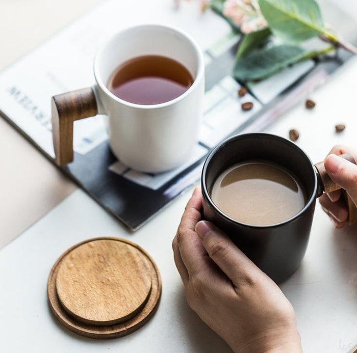 Custom Logo Wooden Handle Texture Mug Gift Box | Premium Corporate Gifts and Custom Gifts