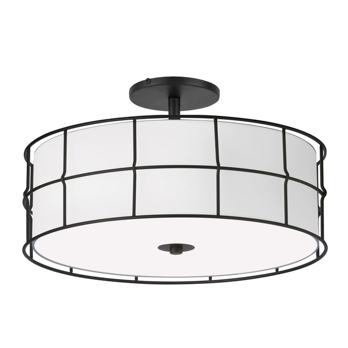 Dainolite 3 Light Semi-Flush Mount Ceiling Light, Matte Black, Model ALC-163SF-MB
