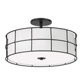 Dainolite 3 Light Semi-Flush Mount Ceiling Light, Matte Black, Model ALC-163SF-MB