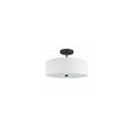 Dainolite Everly Semi Flush Light Fixture, 3-Light, 180 Watts, Black, Model 571-143SF-MB-WH