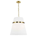 Dainolite SYM-183P-AGB-WH White Pendant Light, Brass Material, Fabric Shade